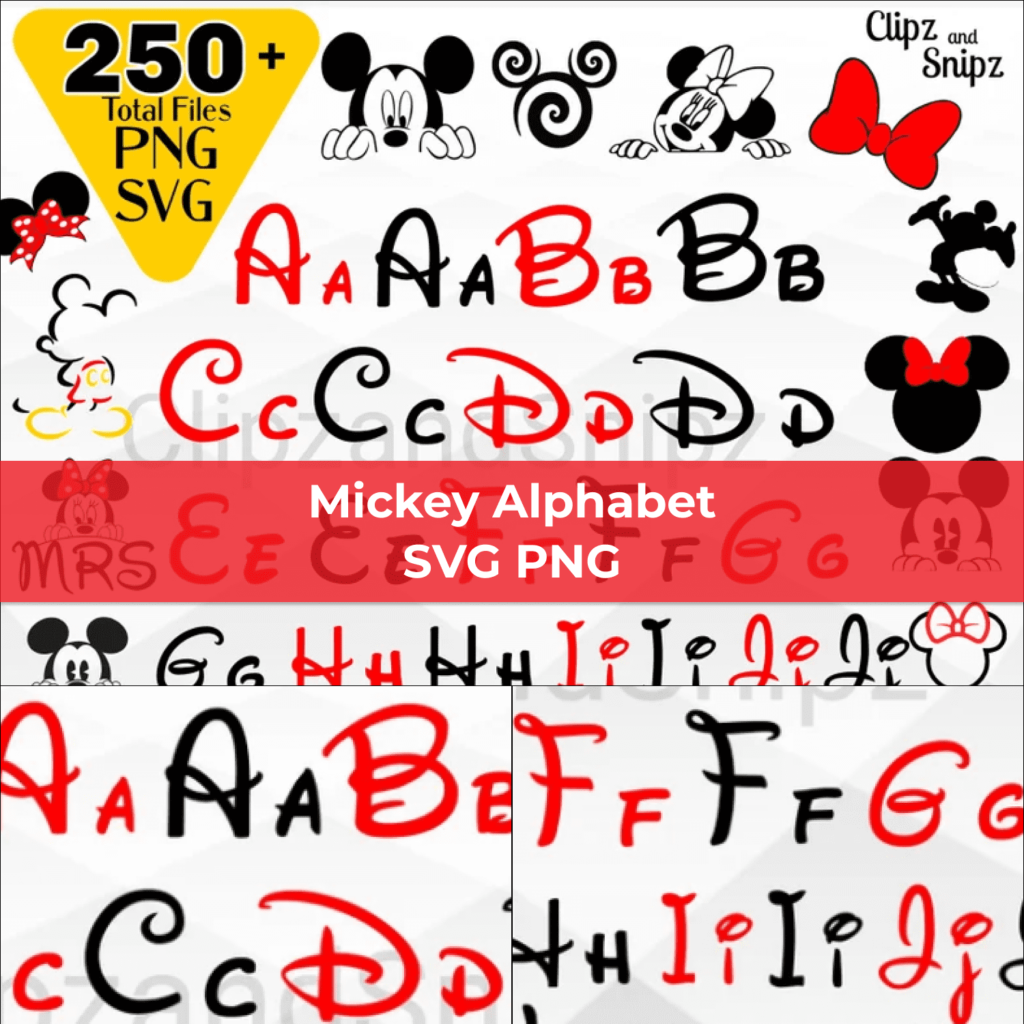 Mickey Alphabet SVG PNG Clipart – MasterBundles