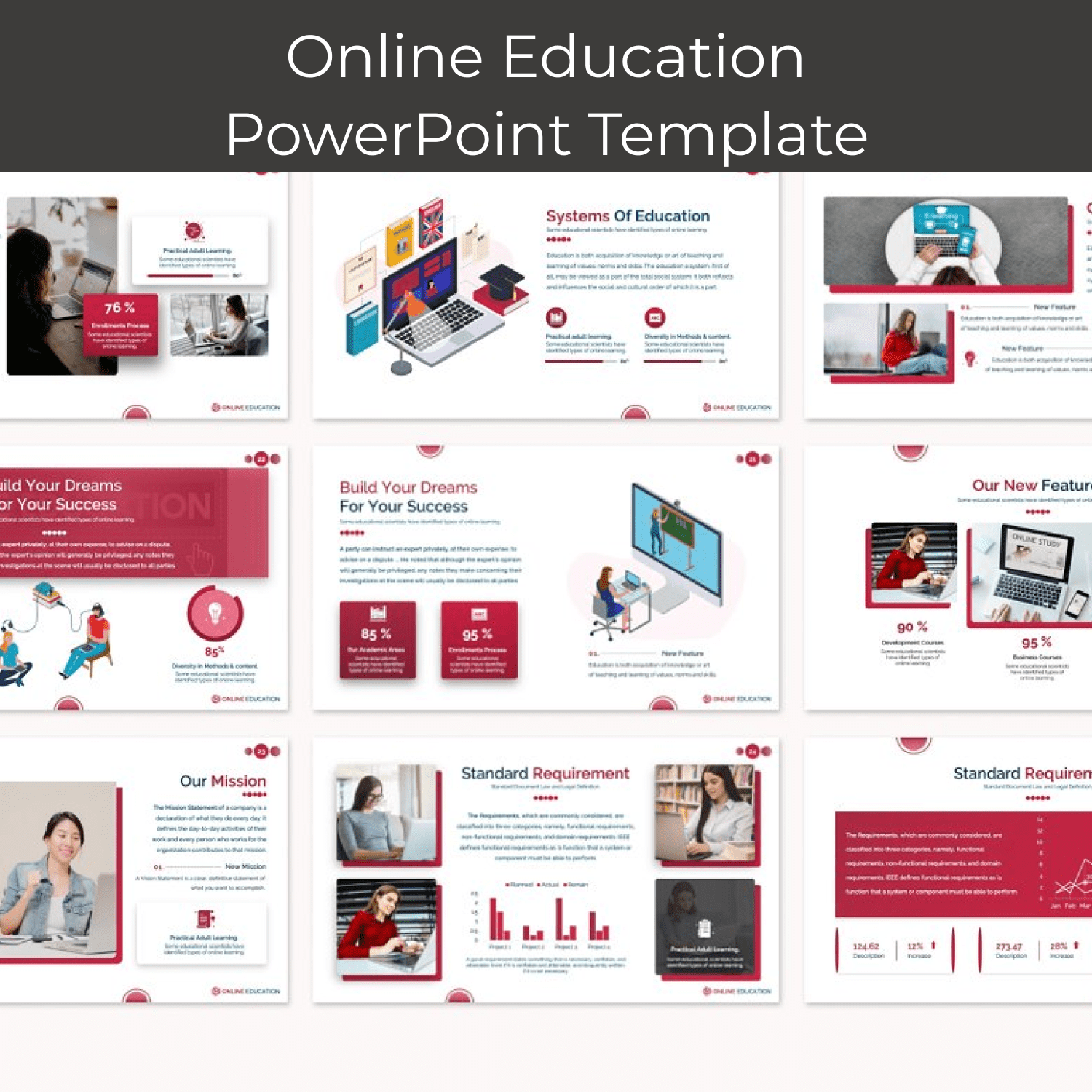 Online Education PowerPoint Template cover.