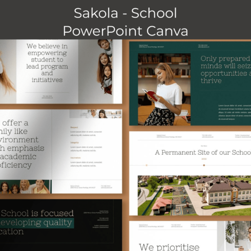Sakola - School PowerPoint Canva cover.