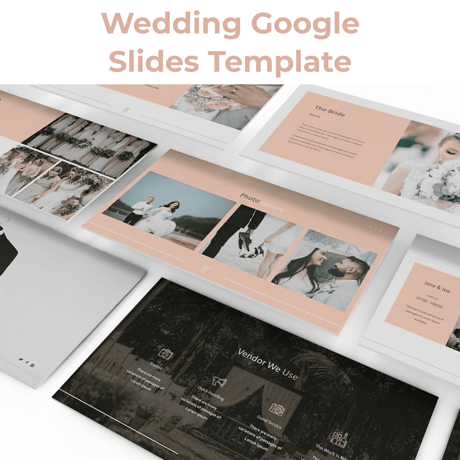 Wedding Google Slides Template cover.