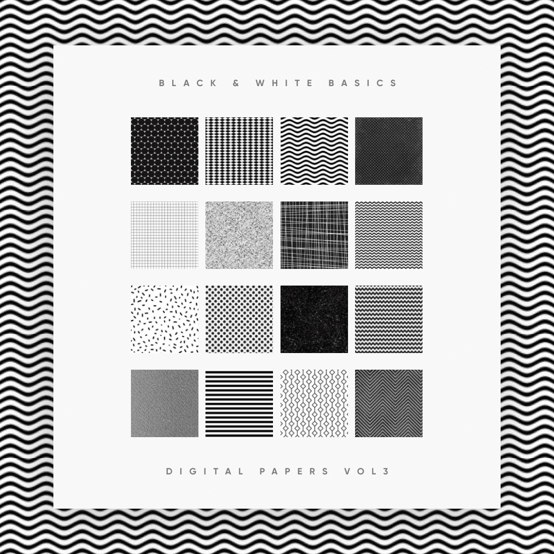 Black & White Basics Digital Paper Pack Vol. 3 cover.
