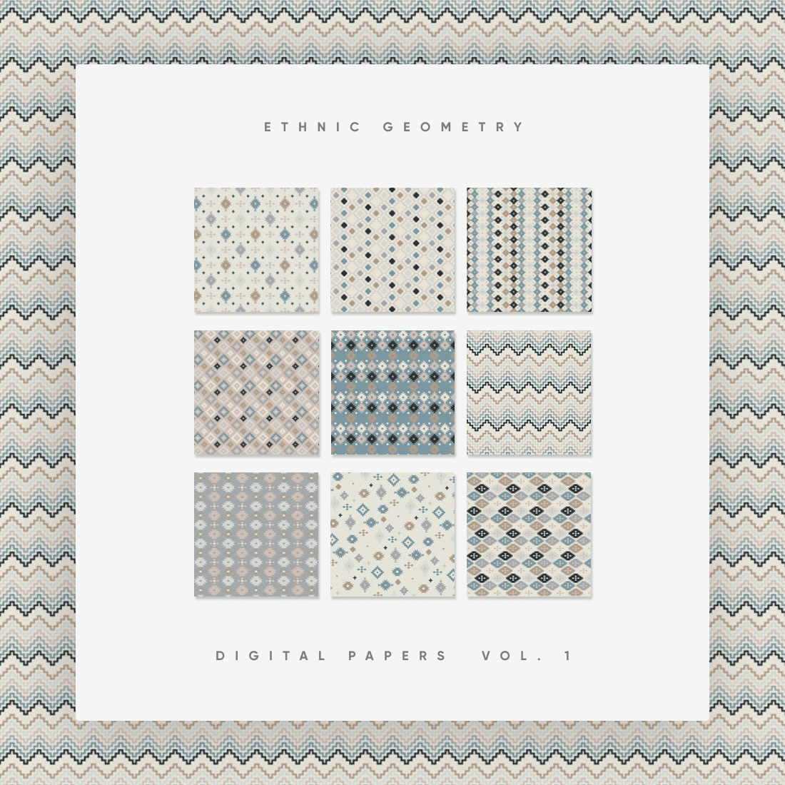 Ethnic Geometry Vol. 1 Digital Papers cover.