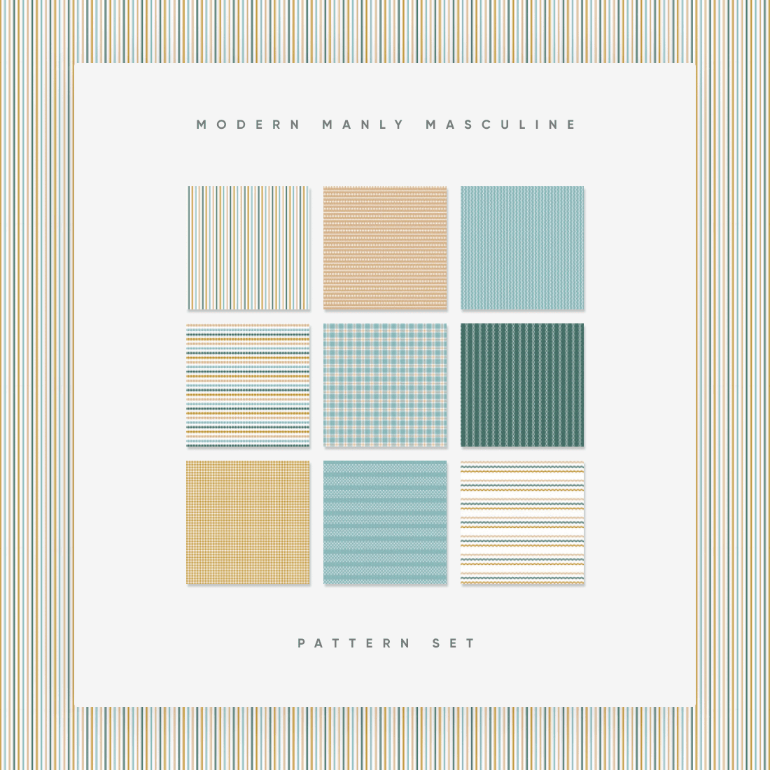 Modern Manly Masculine Pattern Set cover.