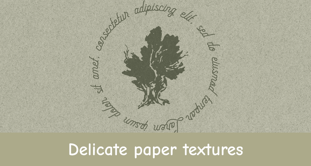 Delicate paper textures.