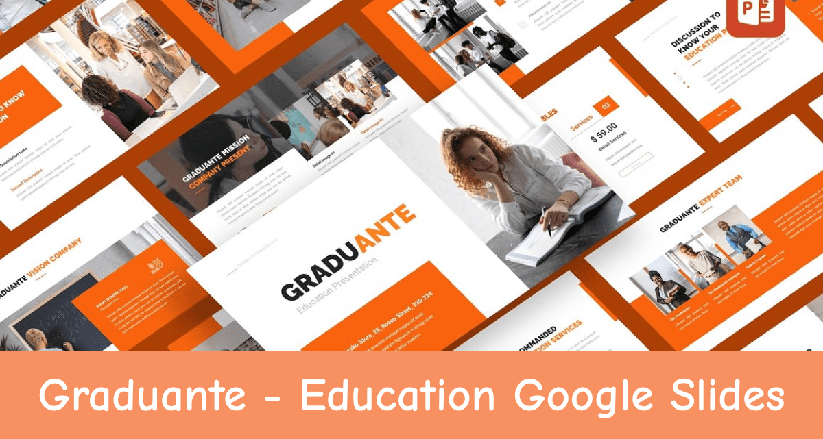 Preview of Graduante Education Google Slides Template for your Facebook page.