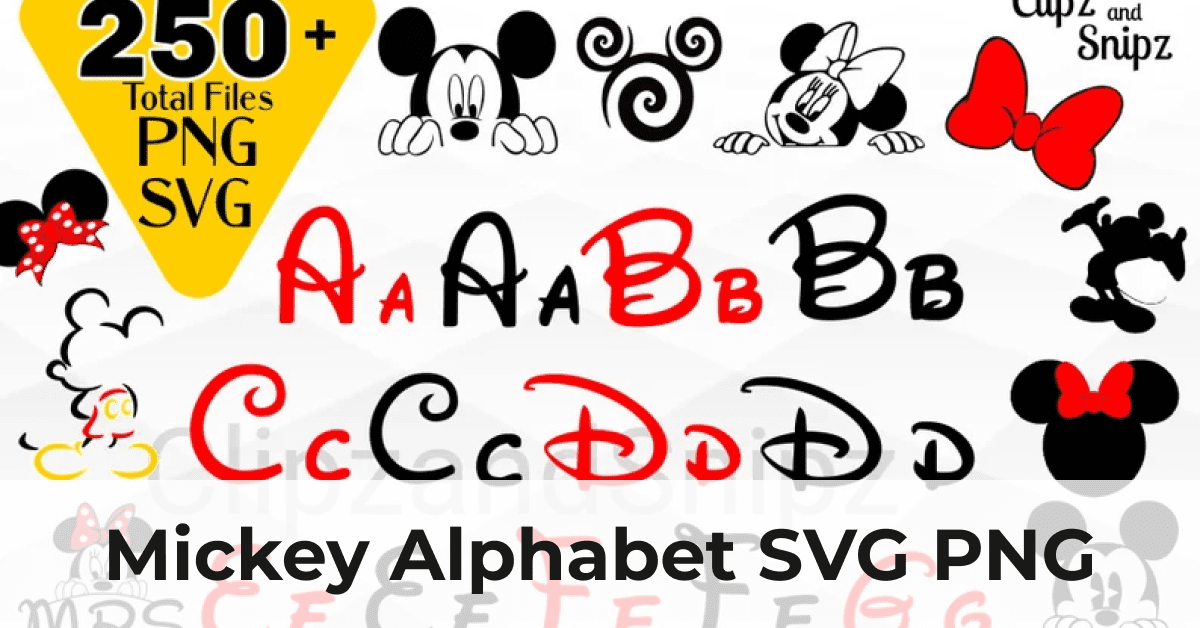 Mickey Alphabet SVG PNG Clipart – MasterBundles