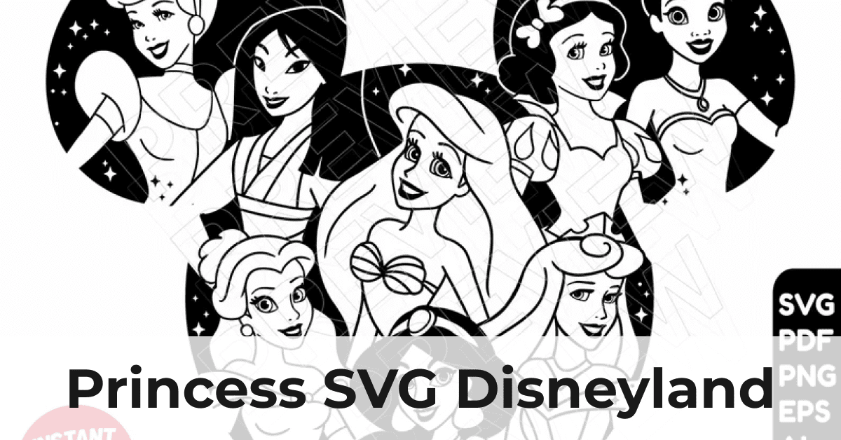 Princess SVG Disneyland Ears PNG Clipart – MasterBundles