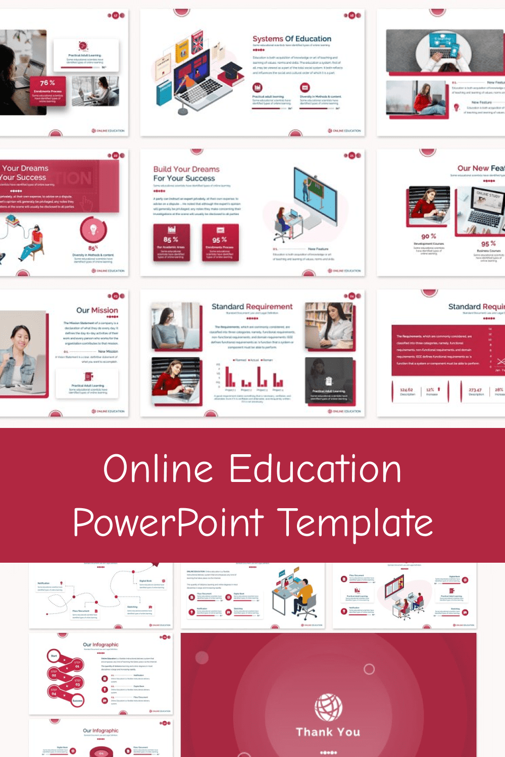Red template for modern presentation.