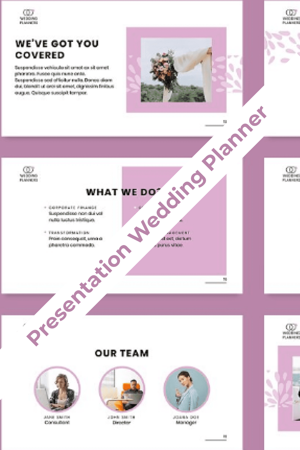 Big pink template for wedding.