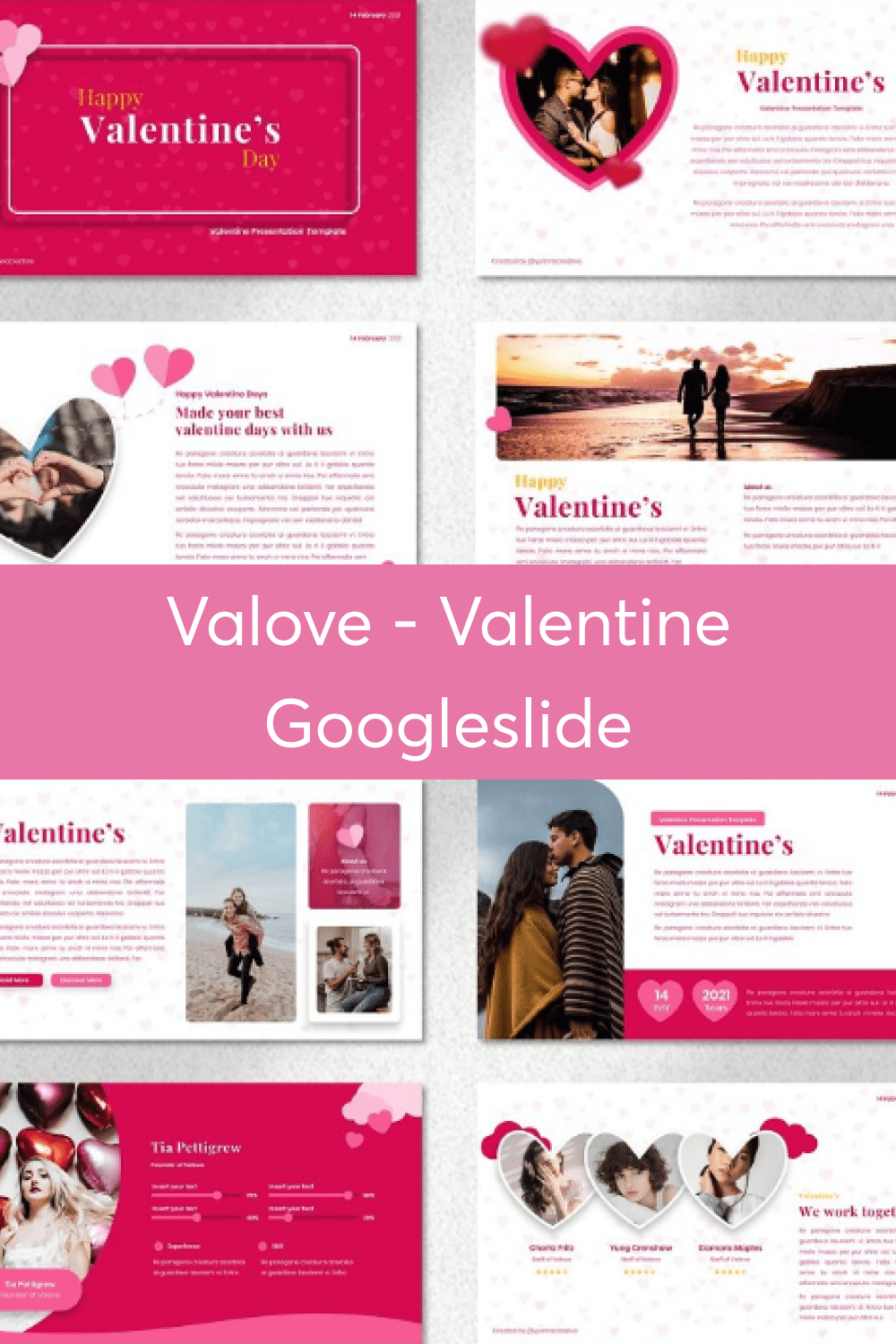 Beautiful presentation template in love style.