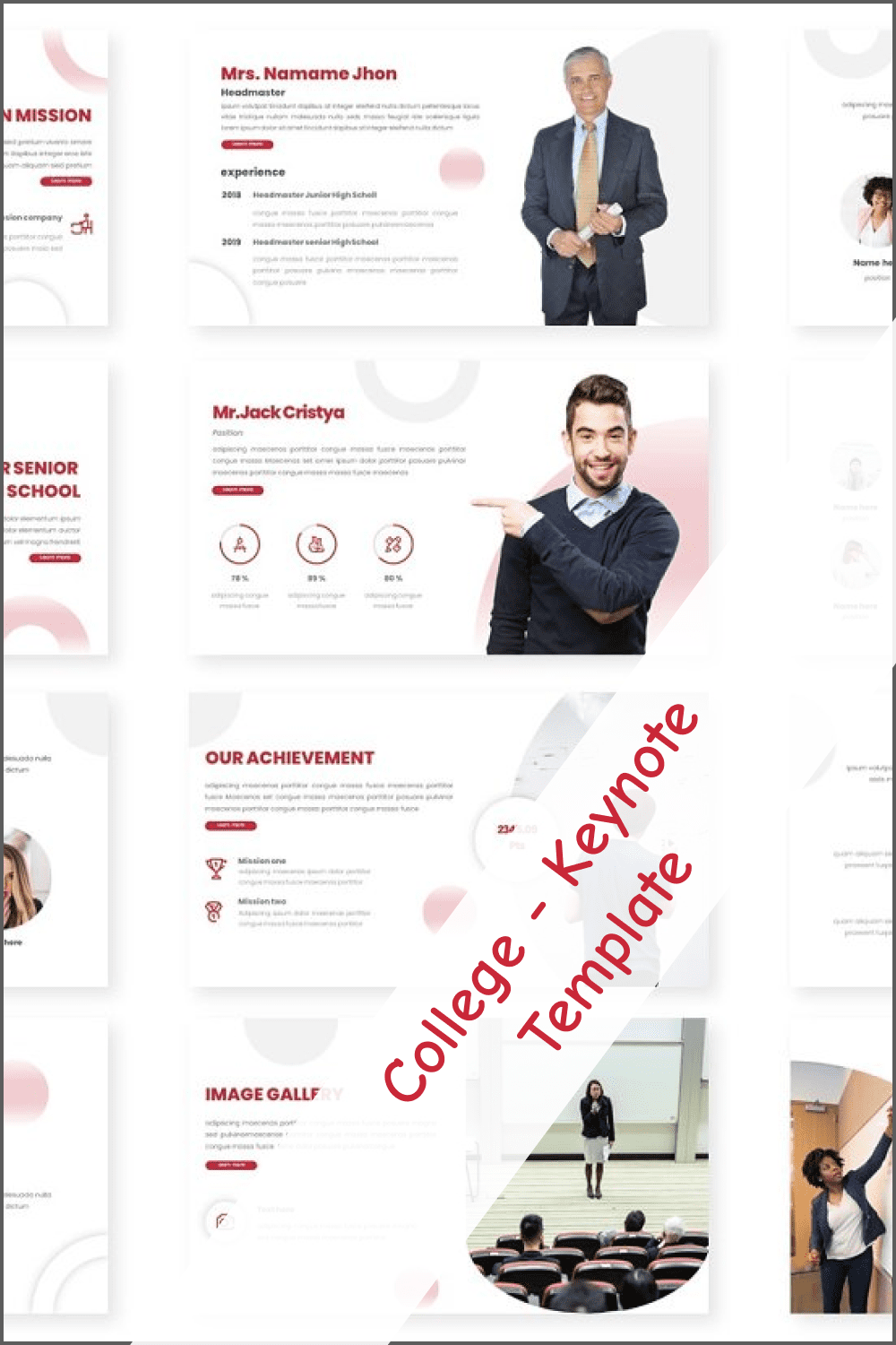 Business white and red template.