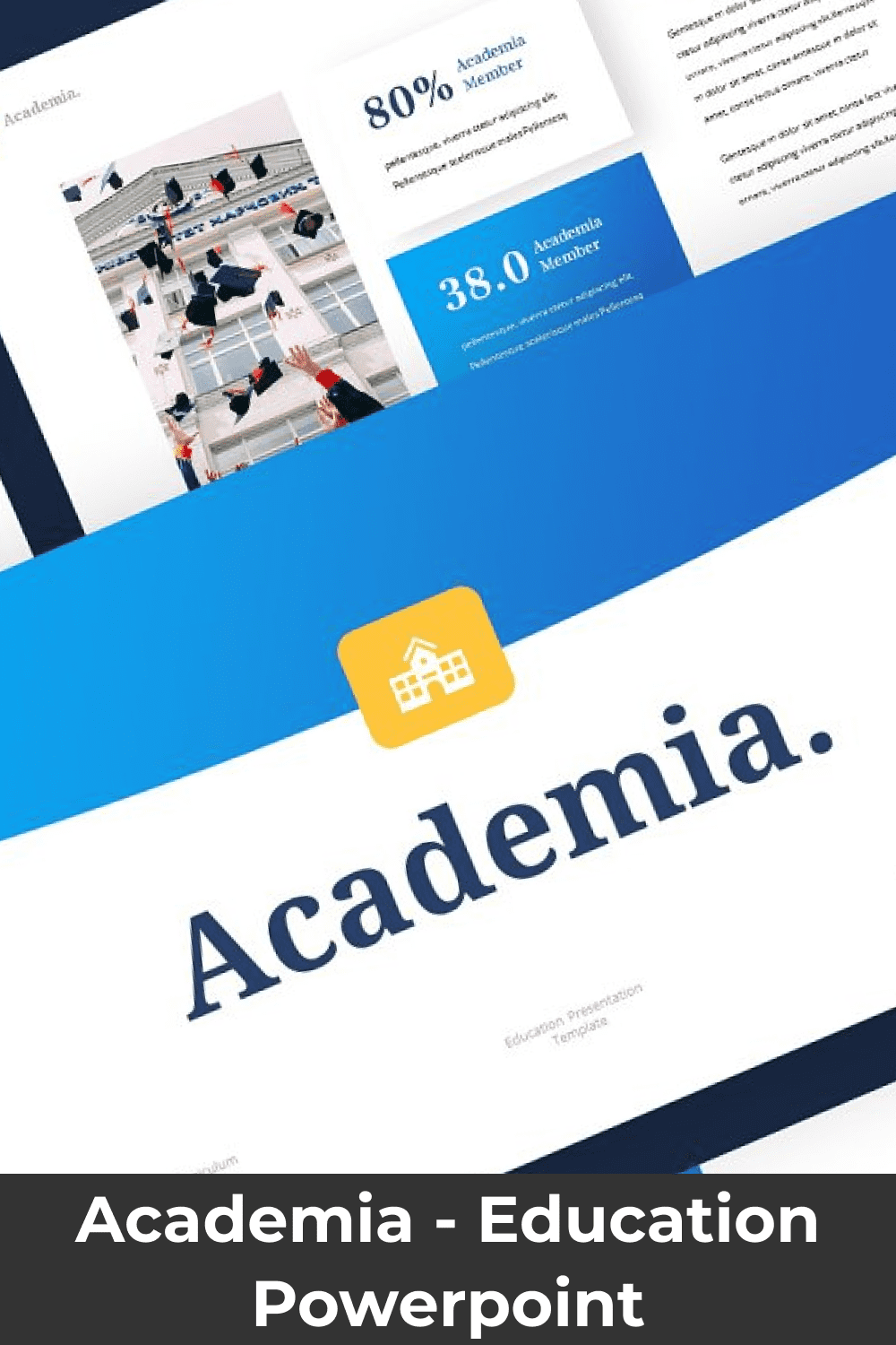 Business white and blue template with yellow elements.