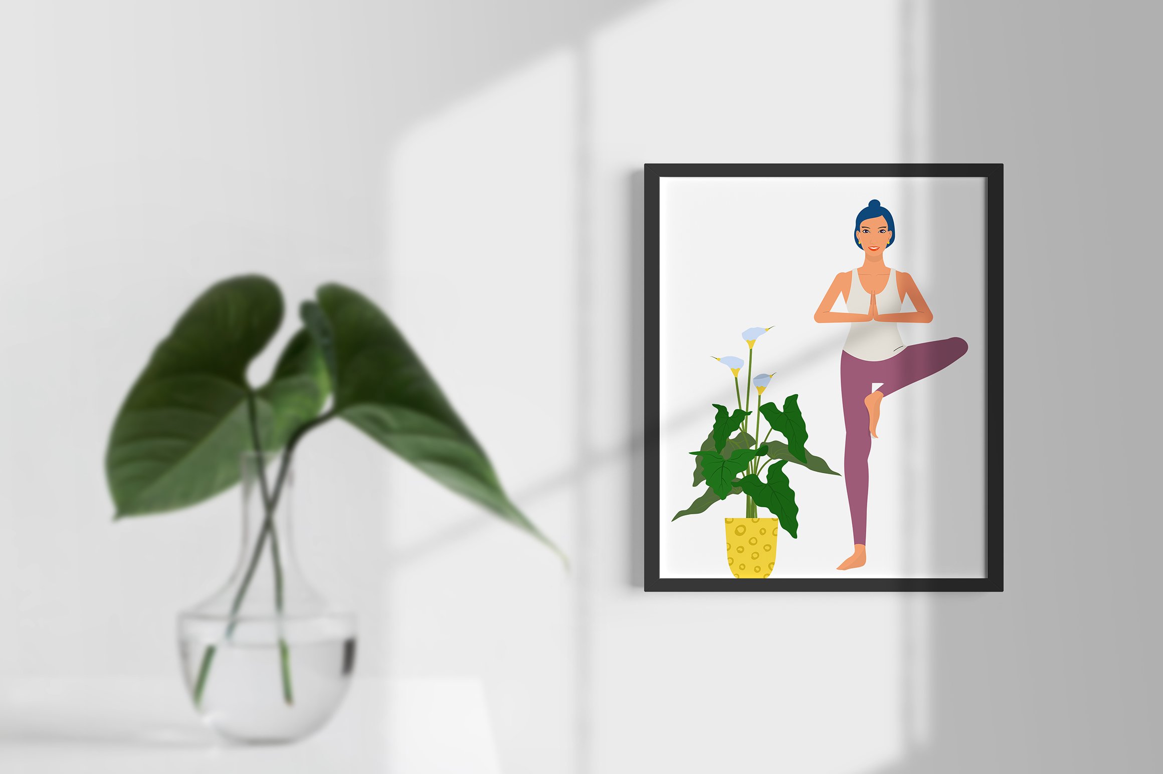 Yoga asanas for poster.
