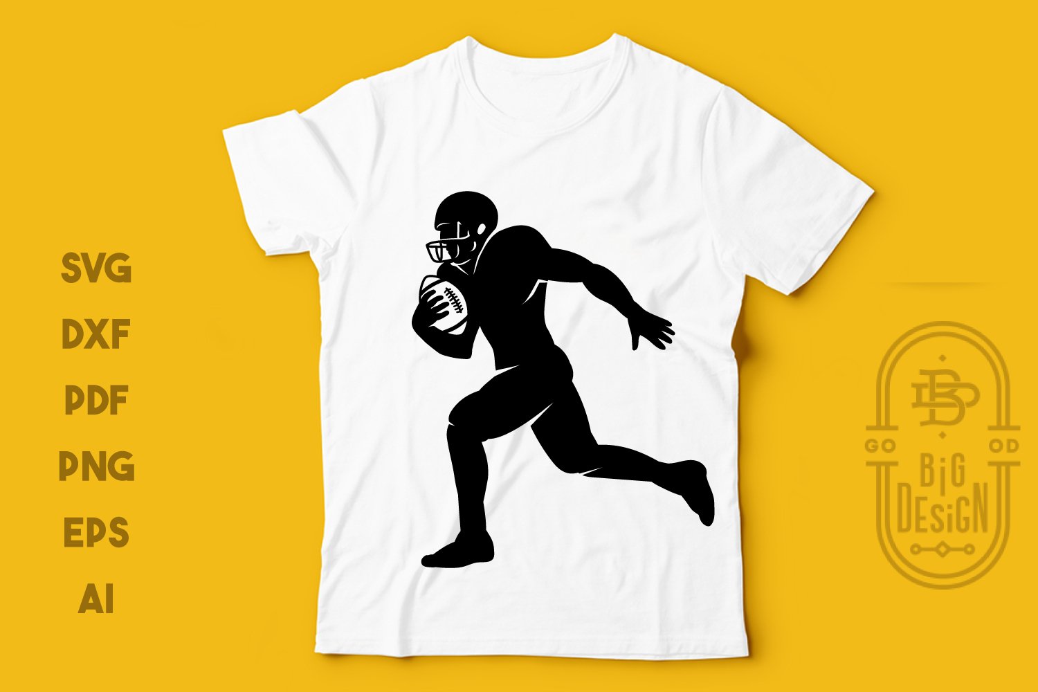 Classic white t-shirt with football player.