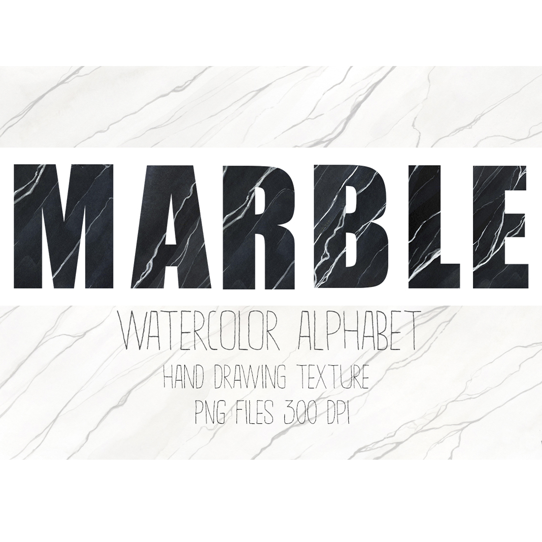 Marble Watercolor Alphabet preview image.