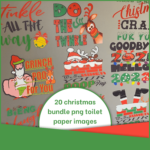 20 Christmas Bundle PNG Toilet Paper Images.