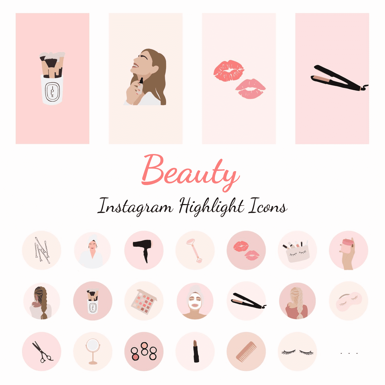 Beauty Instagram Highlight Icons.