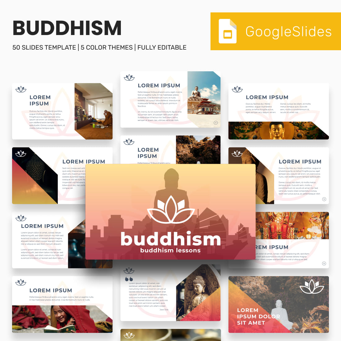 Buddhism googleslides template.