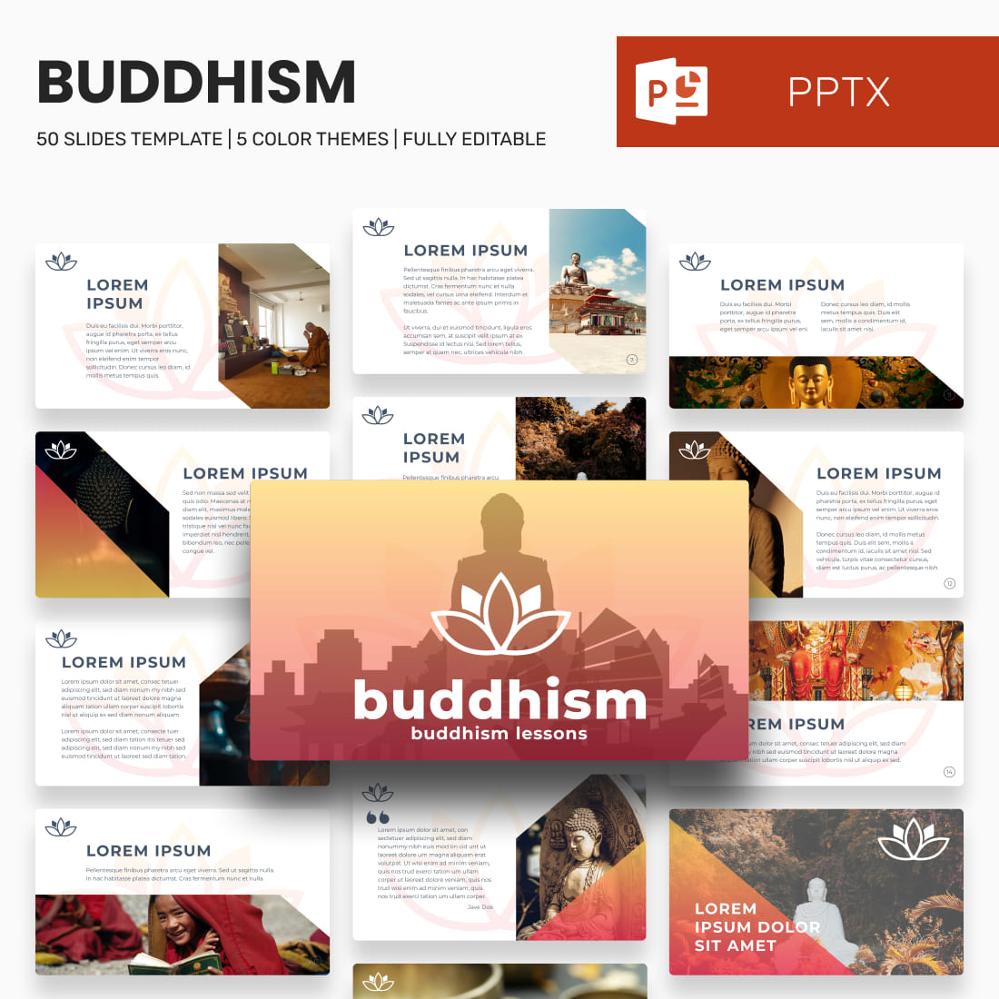 Buddhism powerpoint template.