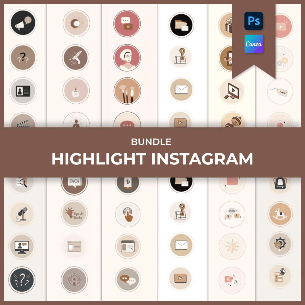 BUNDLE Highlight Instagram CANVA PS – MasterBundles
