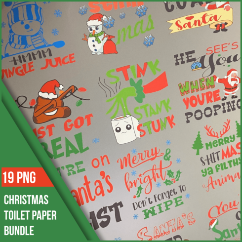 Christmas Toilet Paper PNG Bundle.