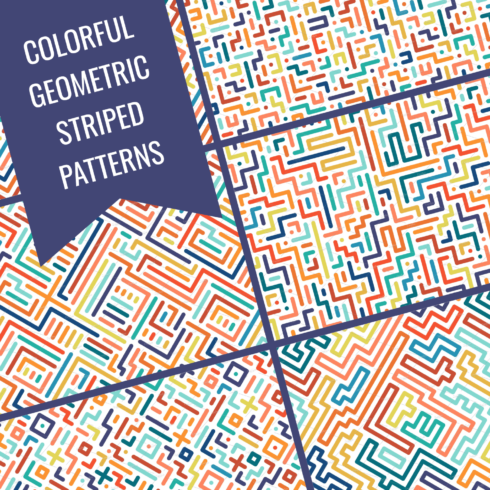 Colorful geometric striped patterns.
