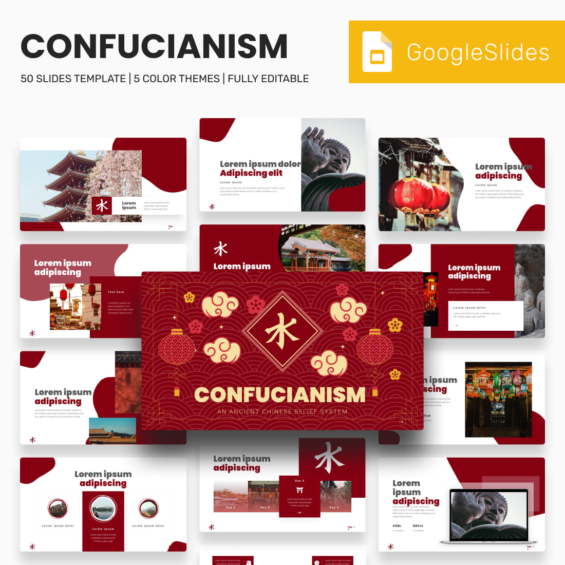 Confucianism googleslides template 1100h1100