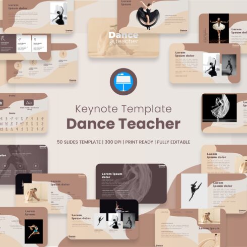 Dance Teacher Keynote Template main cover.