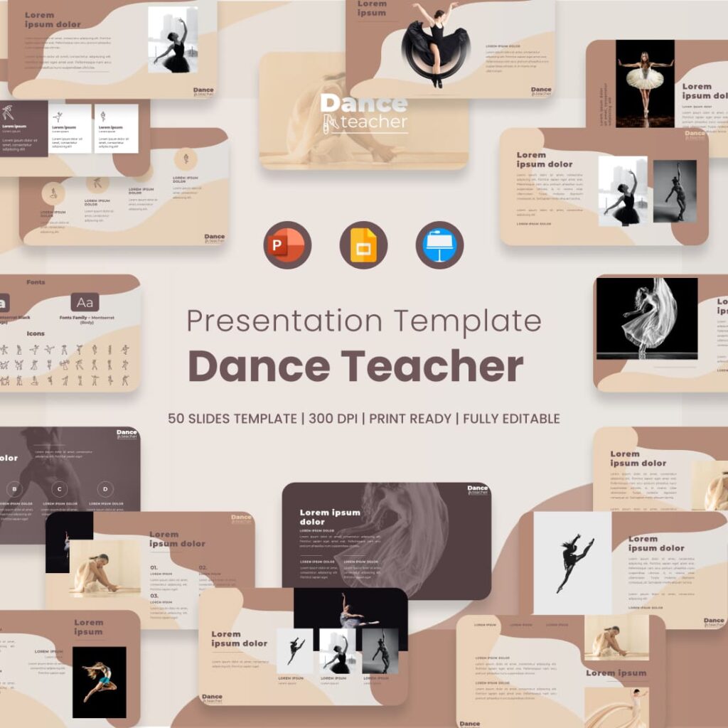 Dance Teacher Presentation: 50 Slides PPTX, KEY, Google Slides ...