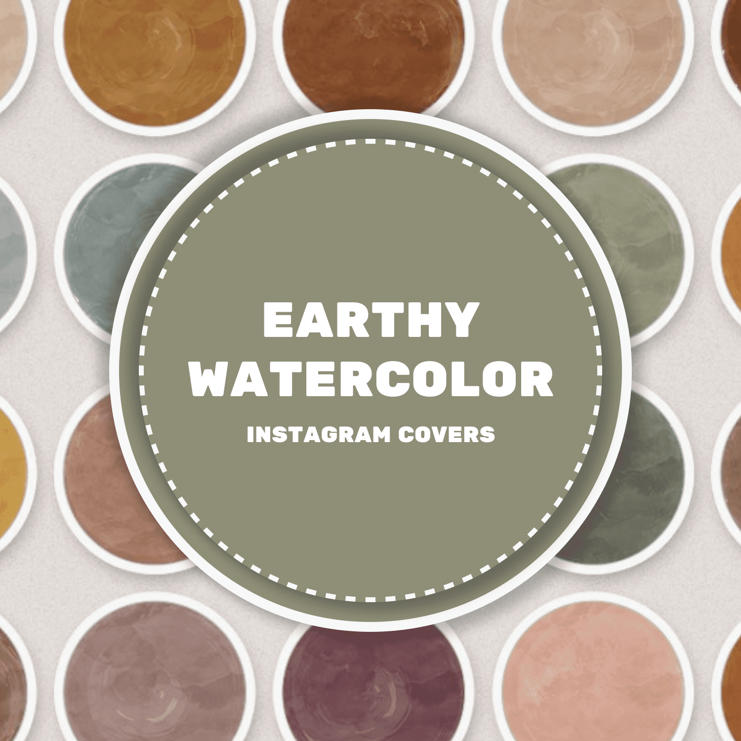 Earthy Watercolor Instagram Covers.