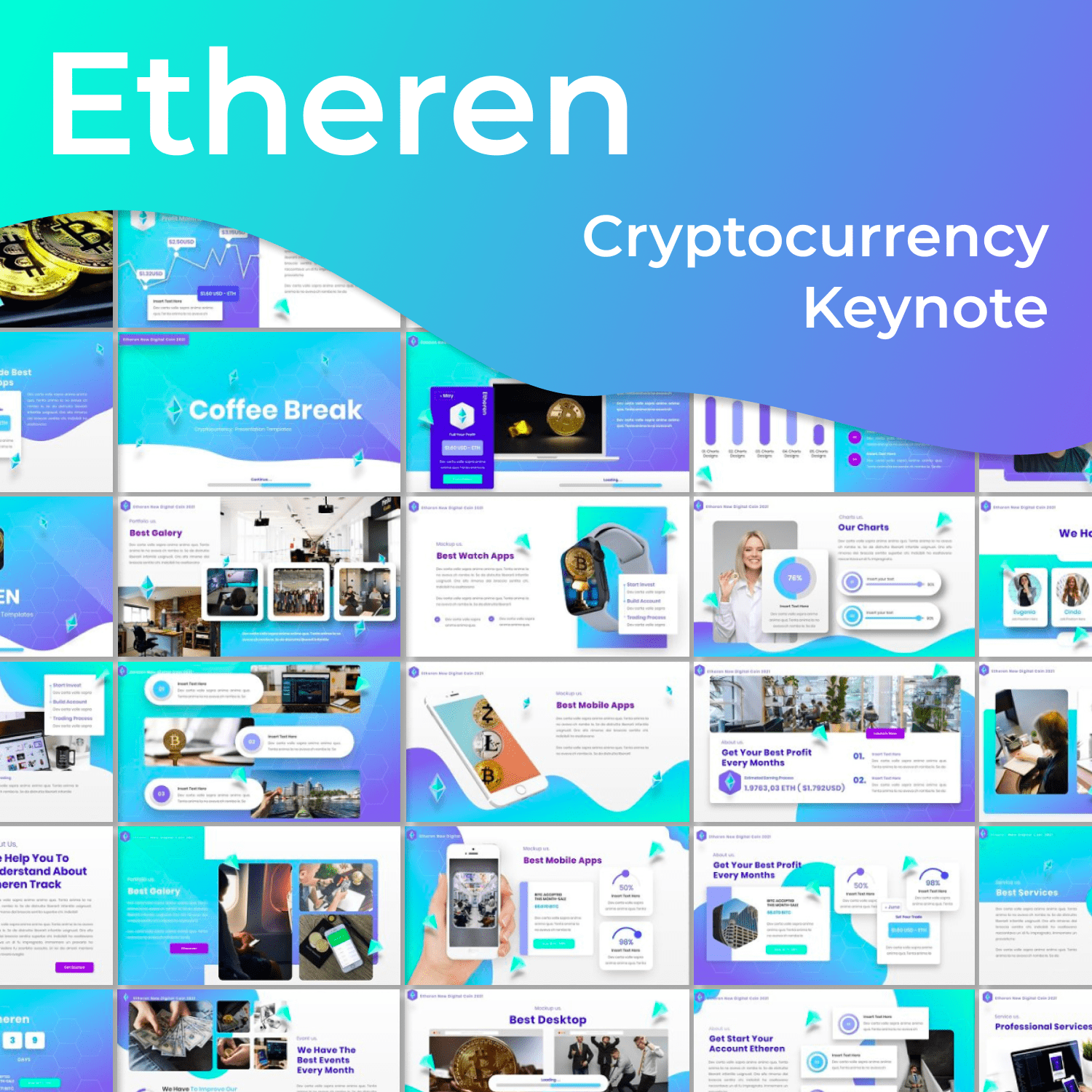 Etheren cryptocurrency keynote cover.