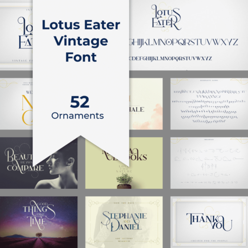 Lotus Eater Vintage Font Example.
