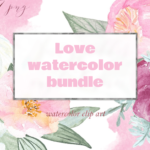 Love watercolor bundleValentine.