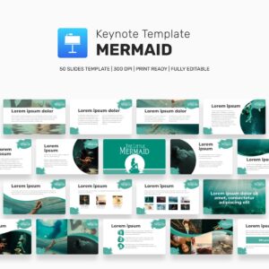 Mermaid keynote template main cover.