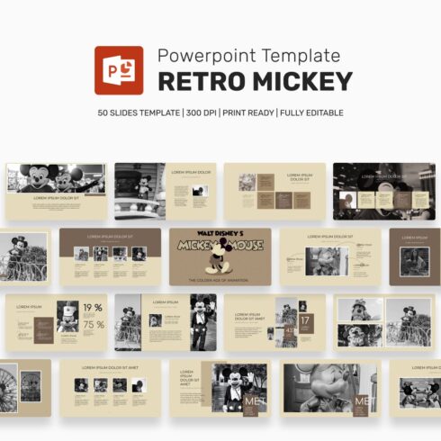 Mickey powerpoint template main cover.
