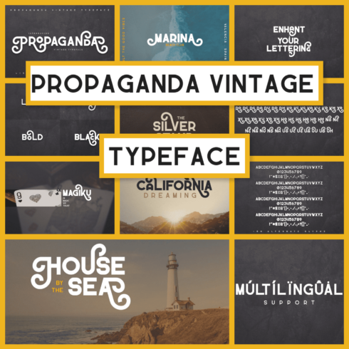Propaganda Vintage Typeface Example.