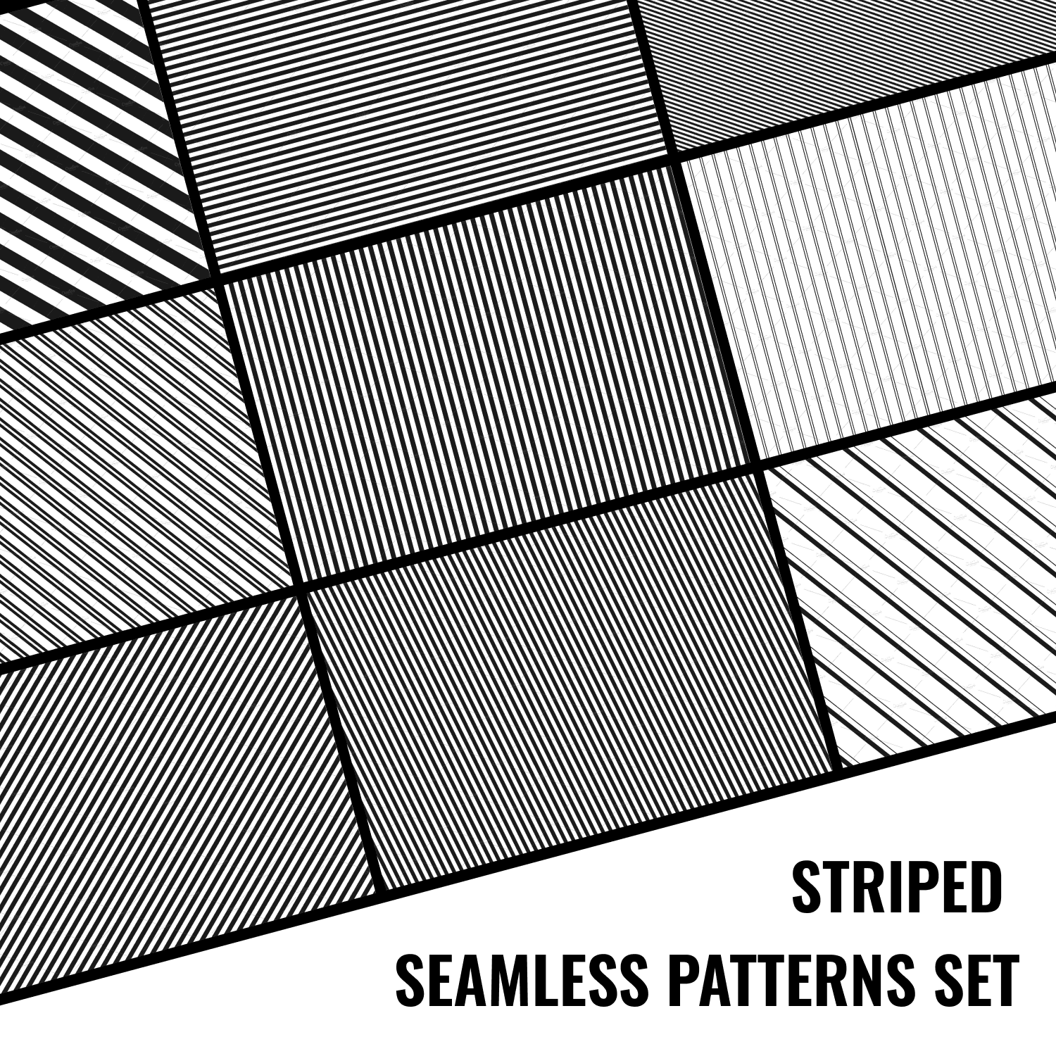 Striped seamless patterns set.