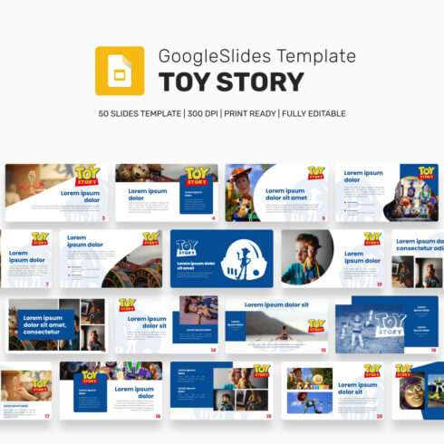Toystory googleslides template main cover.