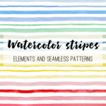 Watercolor Stripes and Patterns.