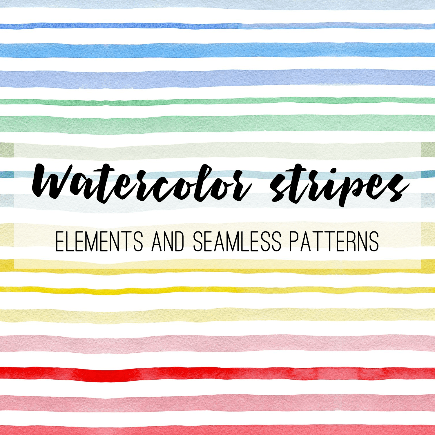 Watercolor Stripes and Patterns.