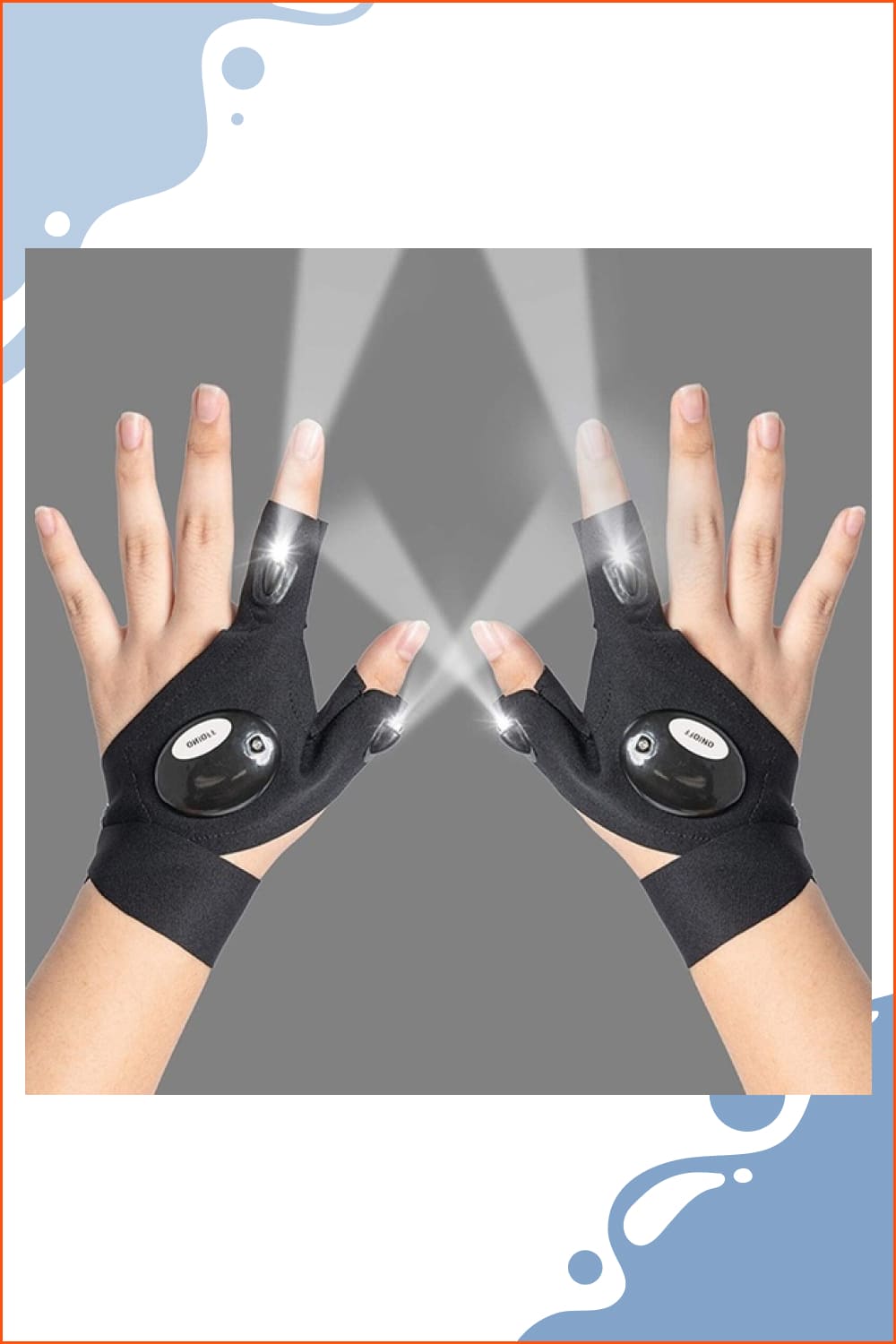 Hands in gloves with leds.