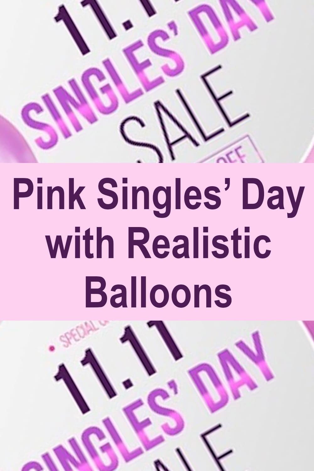 Pink Singles' Day with Realistic Balloons Free Vector