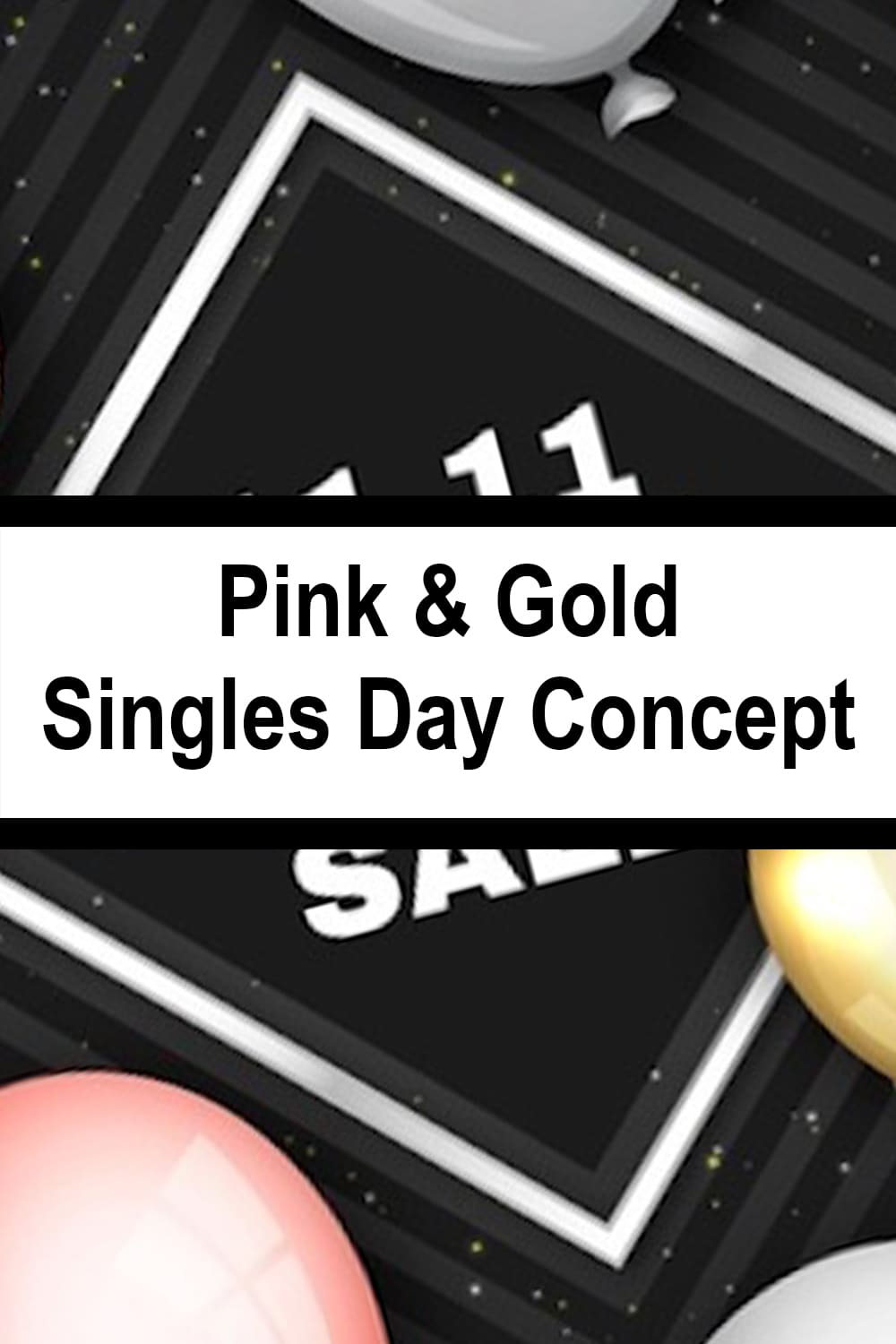 Pink and Gold Singles Day Concept Free Vector.