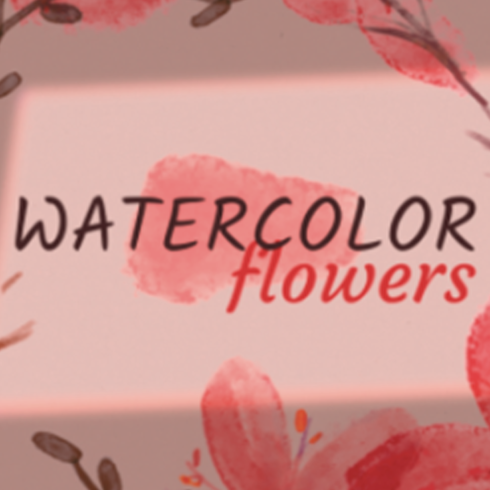 Watercolor Flowers Illustrations Texture Procreate cover.