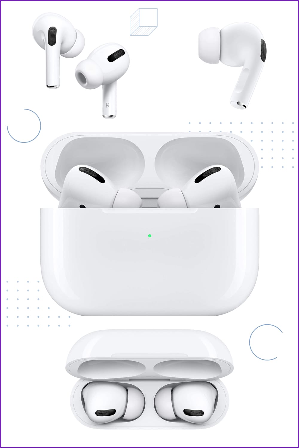 White Apple airpods in case.