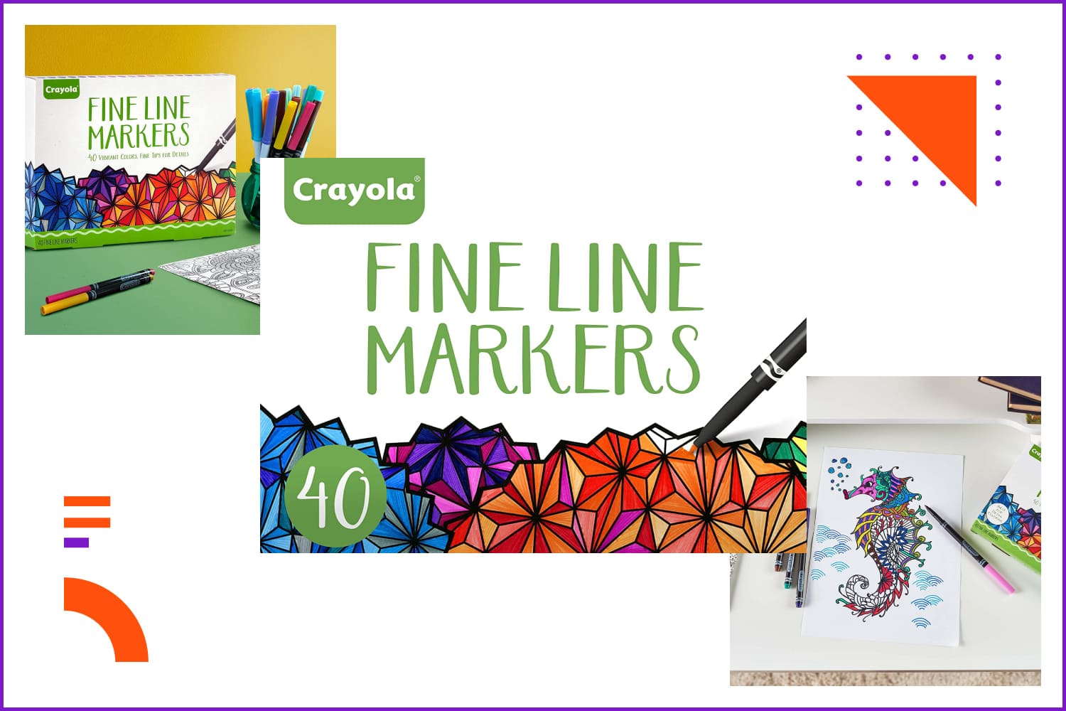 Crayola Fine Line Markers, Adult Coloring Set.