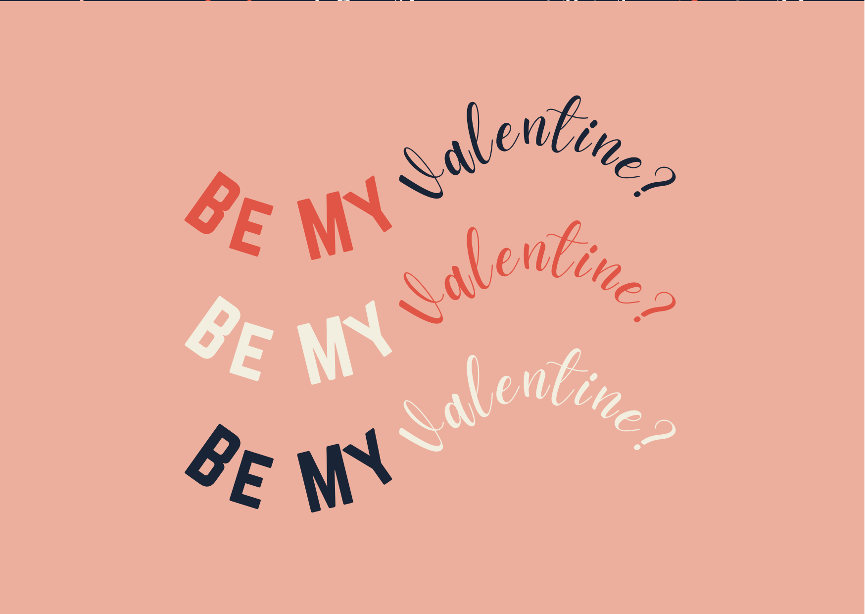 So modern and creative font for Valentine’s Day Cards.