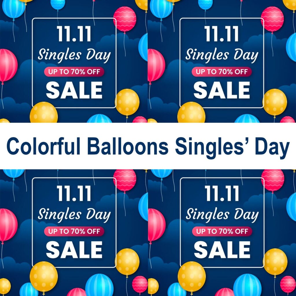 Colorful Balloons Singles' Day Free Vector – MasterBundles
