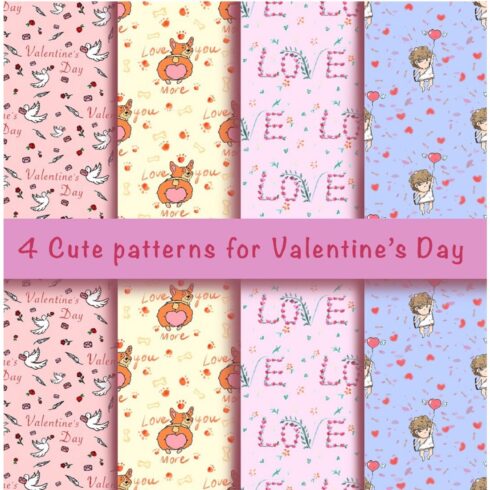 4 Cute Patterns For Valentine’s Day cover iamge.