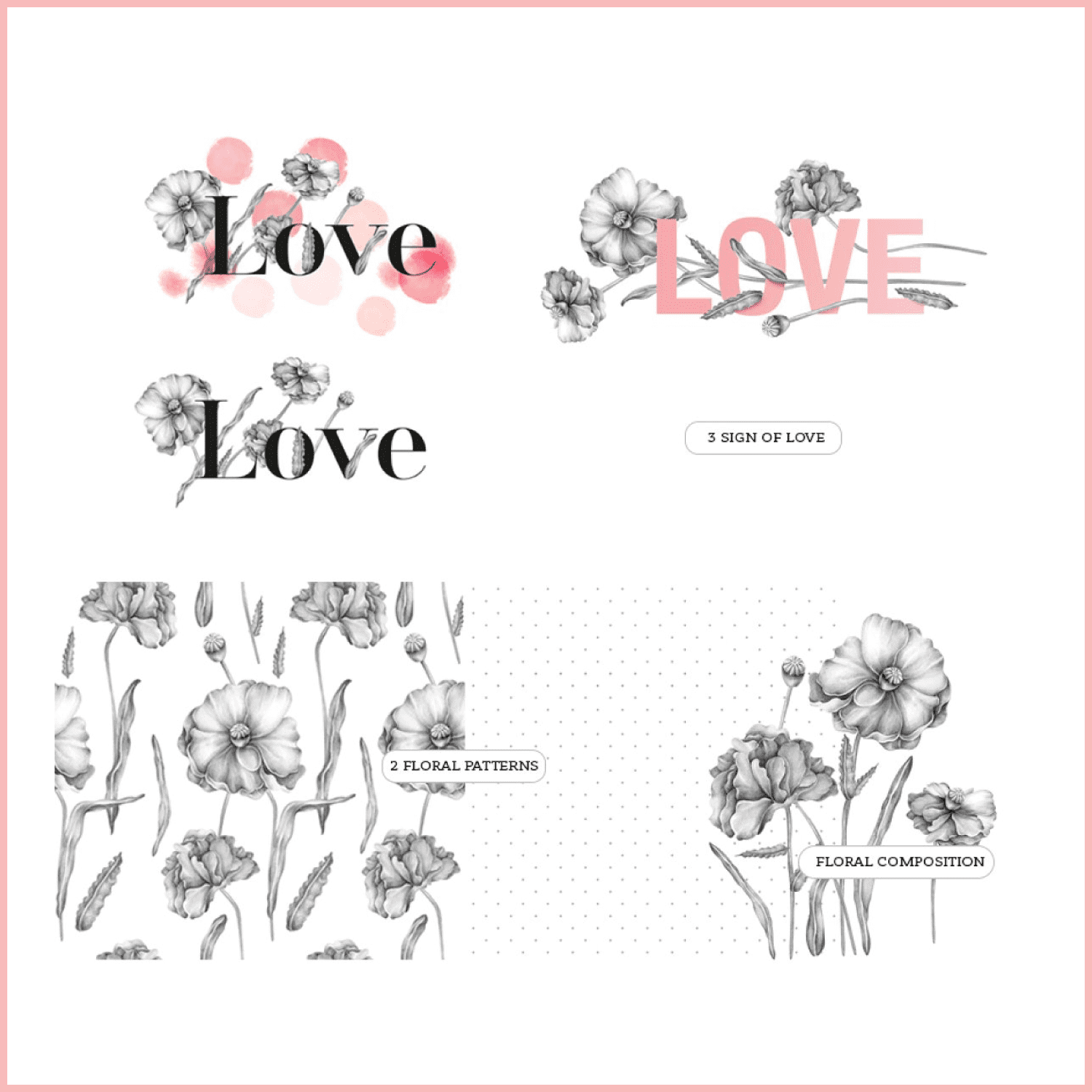 "Love" floral collection cover.